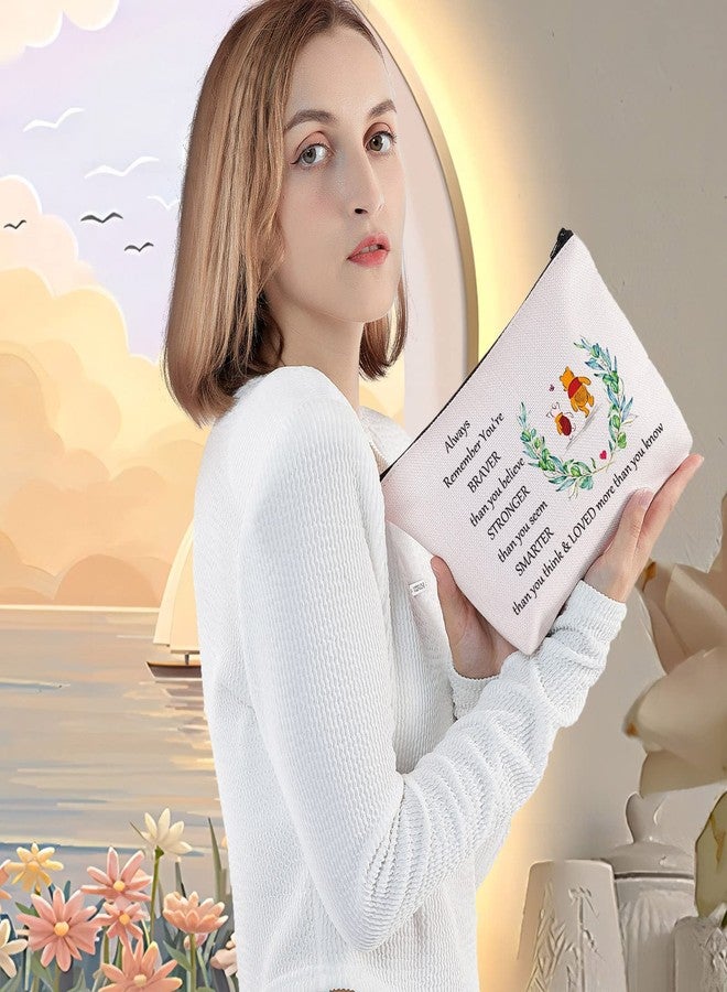 ليفلو حقيبة مكياج LEVLO للصداقة، هدية مثالية للأصدقاء، صداقة: أنتِ أشجع وأقوى وأذكى مما تظنين، حقيبة مكياج بسحاب (حقيبة وي ني) - Image 5