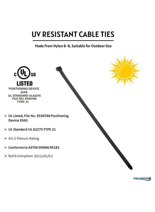 KABLE KONTROL Heavy Duty UV Black Ties, 250Lbs Test (100, 19"Long) - Image 3