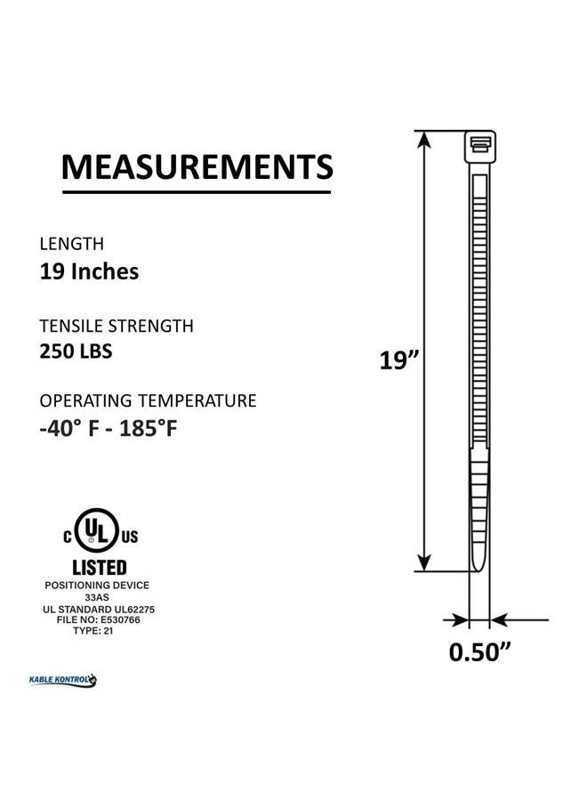 KABLE KONTROL Heavy Duty UV Black Ties, 250Lbs Test (100, 19"Long) - Image 2