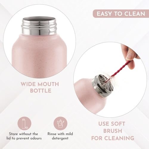 Magnus Alaska Stainless Steel Water Bottle 1 LTR - Leakproof, Airtight, Rust Free, Single Wall Water Bottle for School Kids, Ideal 1000ml Pink Water Bottle - Image 4