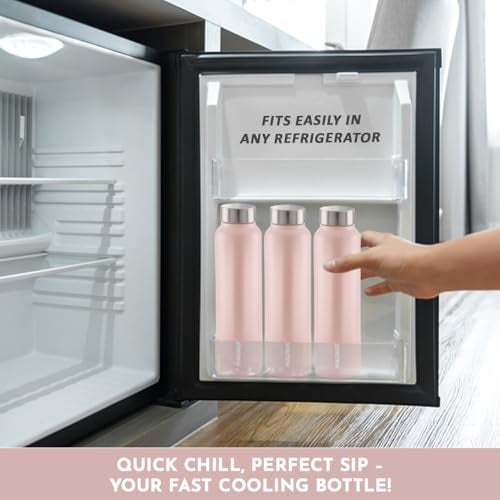 Magnus Alaska Stainless Steel Water Bottle 1 LTR - Leakproof, Airtight, Rust Free, Single Wall Water Bottle for School Kids, Ideal 1000ml Pink Water Bottle - Image 5