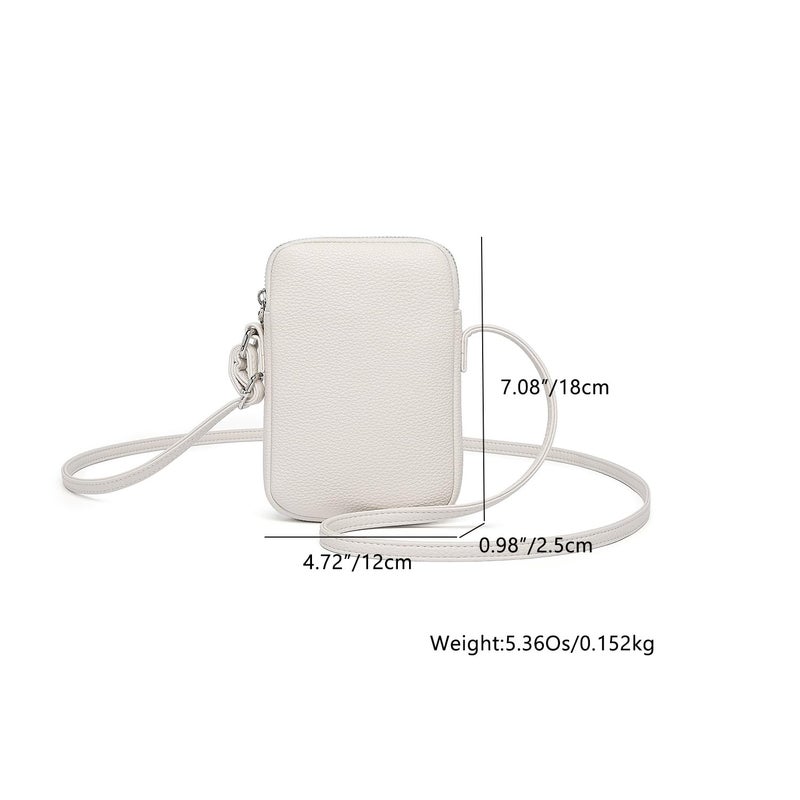 YONBEN PU leather Small Crossbody Purse Zipper Cell Phone Bag Mini Shoulder Purse Wallet Smart Phone (French Oak/Pu) - Image 3