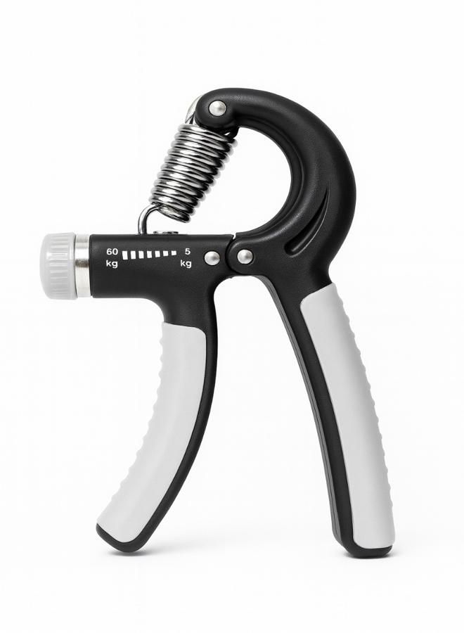 Adjustable Hand Grip Strengthener 5kg–60kg – Professional Forearm, Wrist & Finger Exerciser - Black & Grey