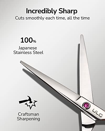 ULG Hair Cutting Scissors, ULG Professional Hair Scissors 6.5 inch Right-Hand Razor Edge Barber Shears Salon Hair Cutting Shears Made of Japanese Stainless Steel, Hand Sharpened Pink - Image 3