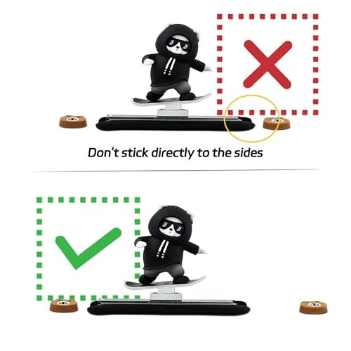 REWOP Skateboarding Panda Car Dashboard Toy –Auto Sliding Motion Decor, Cool Sliding Car Accessory, Fun Car Interior Decoration Accessories (Black) - Image 5