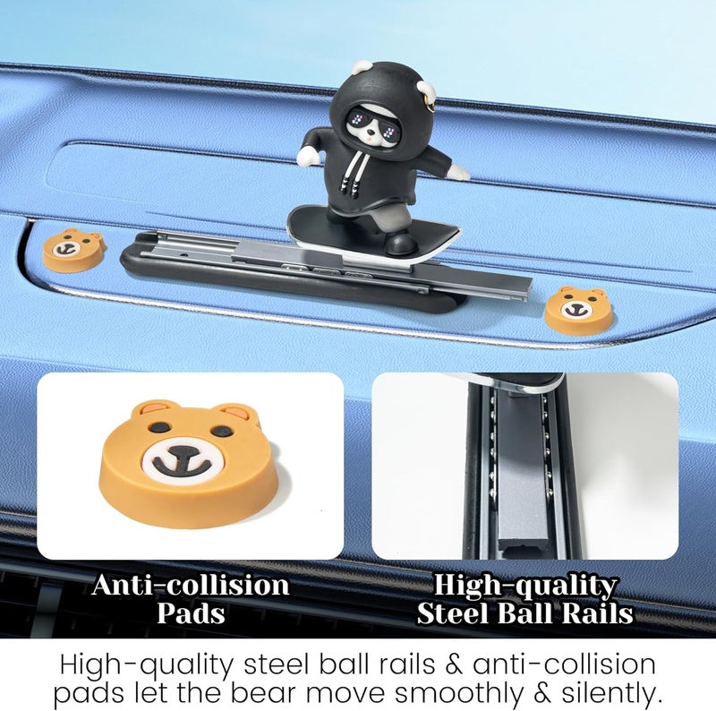 REWOP Skateboarding Panda Car Dashboard Toy –Auto Sliding Motion Decor, Cool Sliding Car Accessory, Fun Car Interior Decoration Accessories (Black) - Image 4