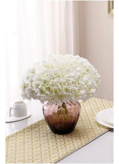 yongsheng 5PCS Exoment Silk Hydrangea Heads with Stems,White Artificial Flower Heads DIY Wedding Centerpiece Home Party Baby Shower Decor  - Image 3