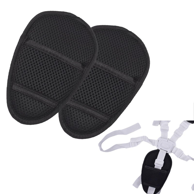 Anglepingping 2 Pack Car Seat Crotch Cushion Universal Cushion Crotch PadsStroller Crotch Pads for Car Seat Pushchair for Comfort Cushion Car Seats CoversBlack - Image 2