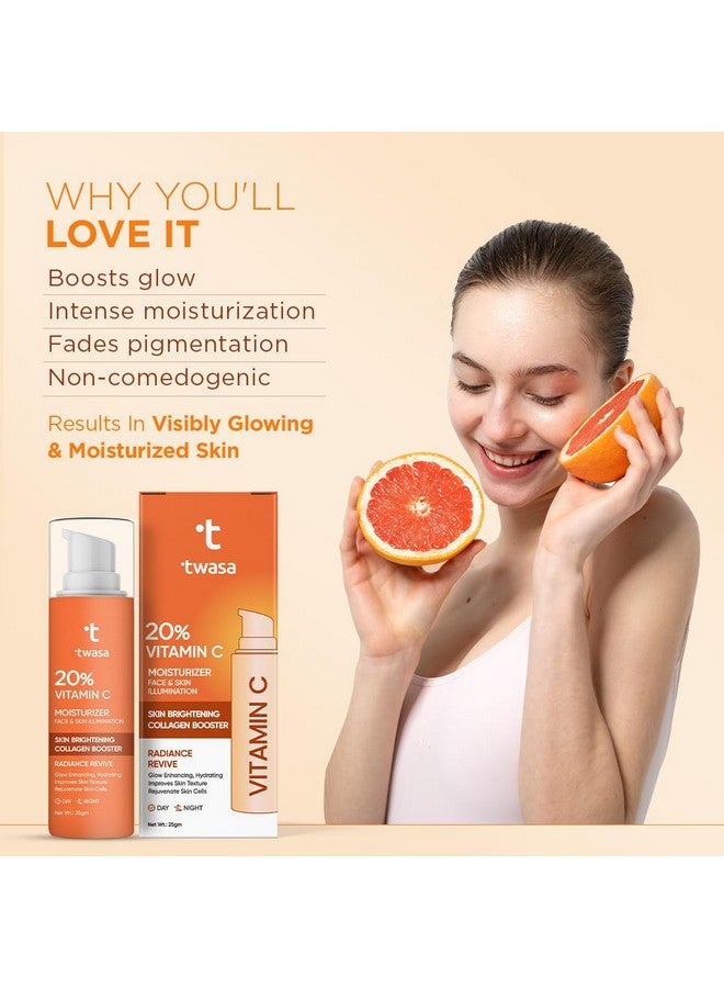 Twasa Vitamin C Face Moisturizer For Reduces Skin Dullness, Lightweight & Oil Free Moisturiser to Hydrate & Brighten Skin, for Men & Women, All Skin Types - 25g - Image 4