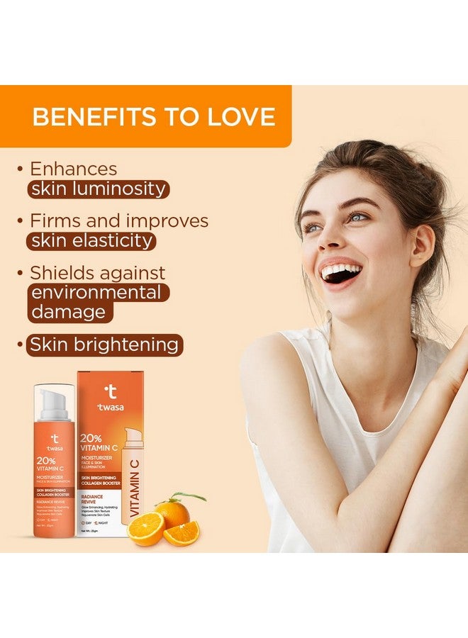 Twasa Vitamin C Face Moisturizer For Reduces Skin Dullness, Lightweight & Oil Free Moisturiser to Hydrate & Brighten Skin, for Men & Women, All Skin Types - 25g - Image 5