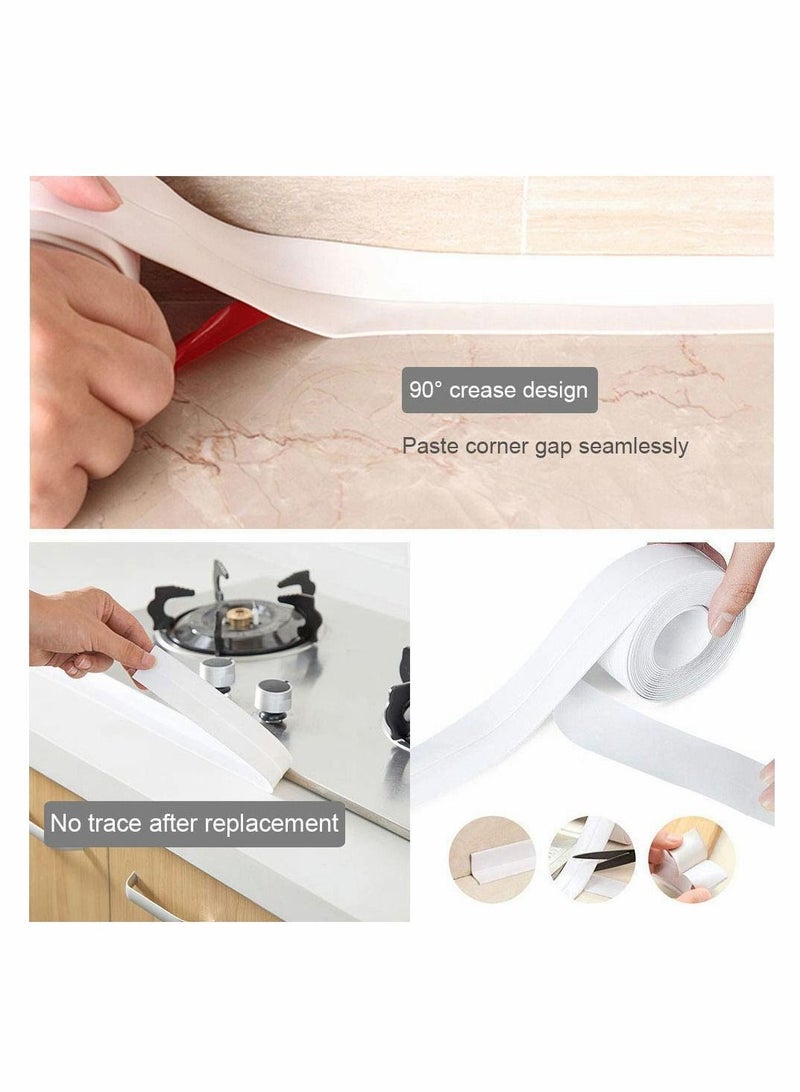 Caulk Strip Tape, Bath & Kitchen Tape Sealant Strip, PVC Self Adhesive Tub and Wall Sealing Sealer, White, 3.2Meters - Image 3