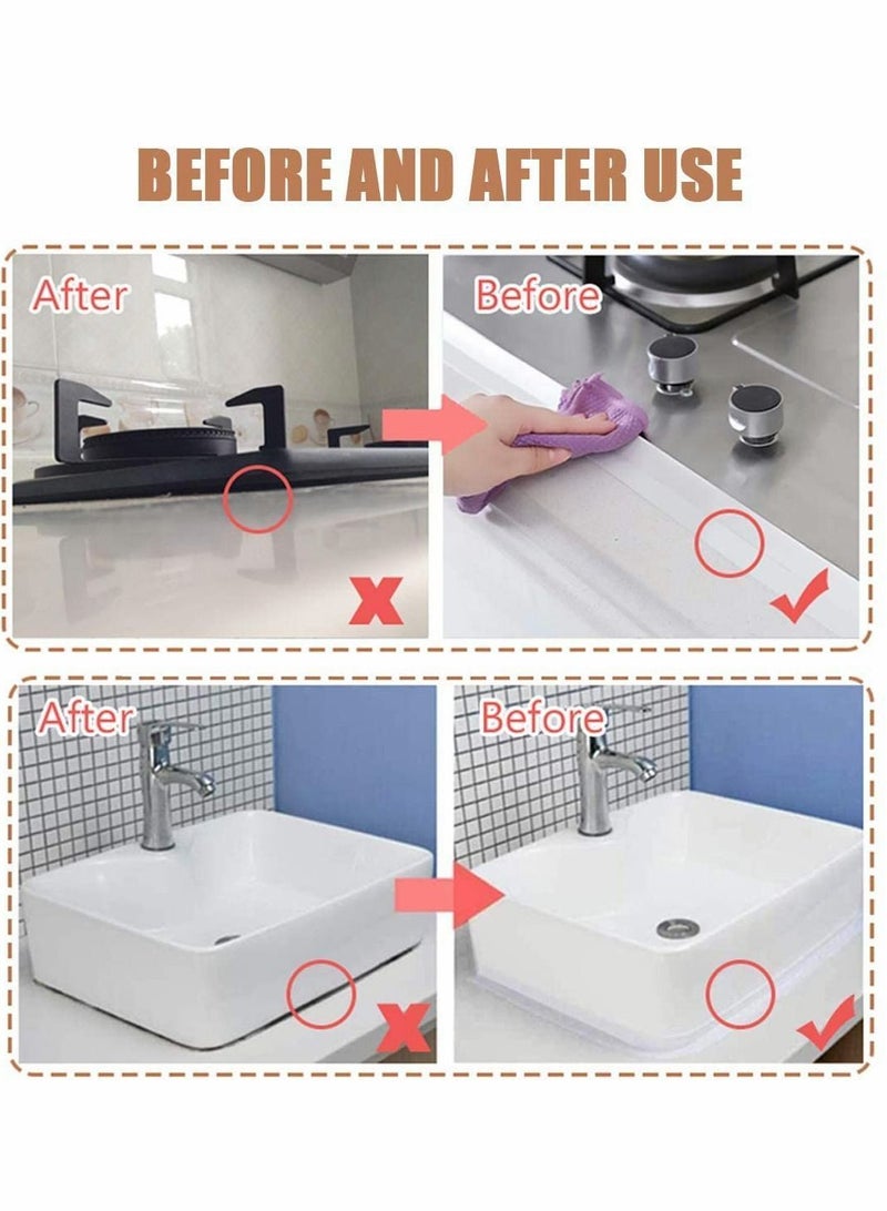 Caulk Strip Tape, Bath & Kitchen Tape Sealant Strip, PVC Self Adhesive Tub and Wall Sealing Sealer, White, 3.2Meters - Image 5