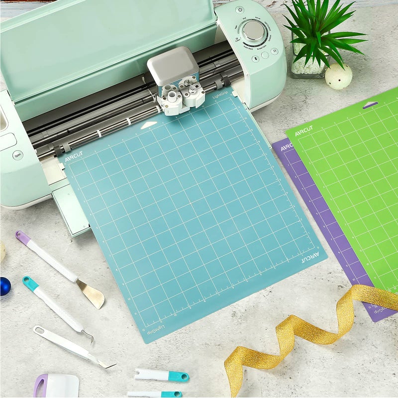 AIRCUT Light Grip Cutting mat for Cricut Maker/Explore Air 2/Air/One(12x12 Inch, 3 Mats) Light Adhesive Sticky Blue Quilting Cricket Cutting Mats Replacement Accessories for Cricut - Image 2