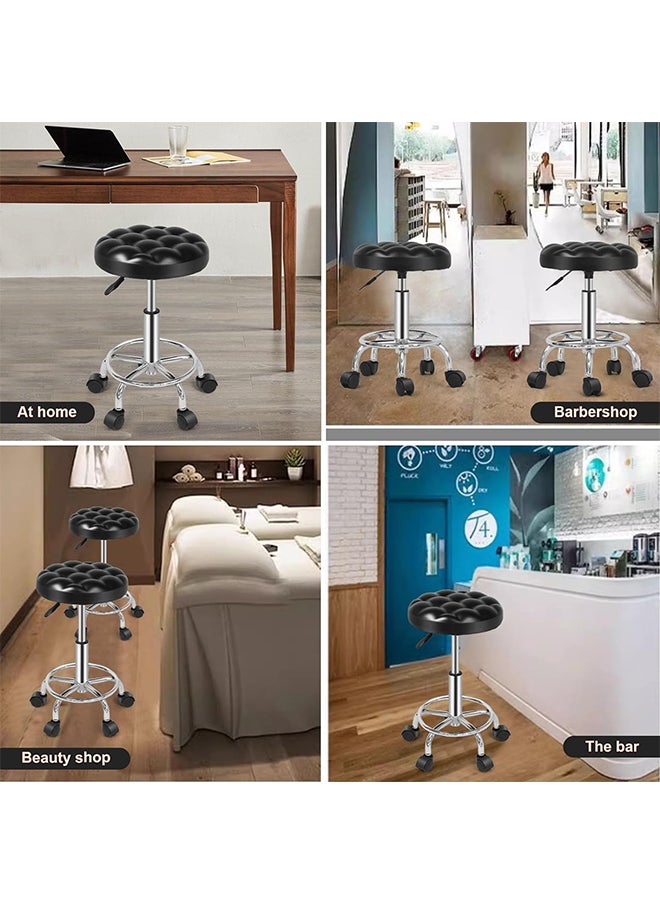 Swivel Cosmetic Chair,360 Degree Swivel,Height Adjustable,Easy to Install,Suitable for Working Salon/Drawing Swivel Chair(Black)
