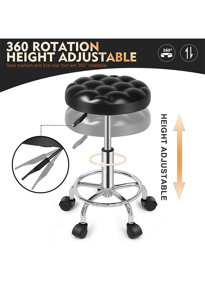 Swivel Cosmetic Chair,360 Degree Swivel,Height Adjustable,Easy to Install,Suitable for Working Salon/Drawing Swivel Chair(Black)