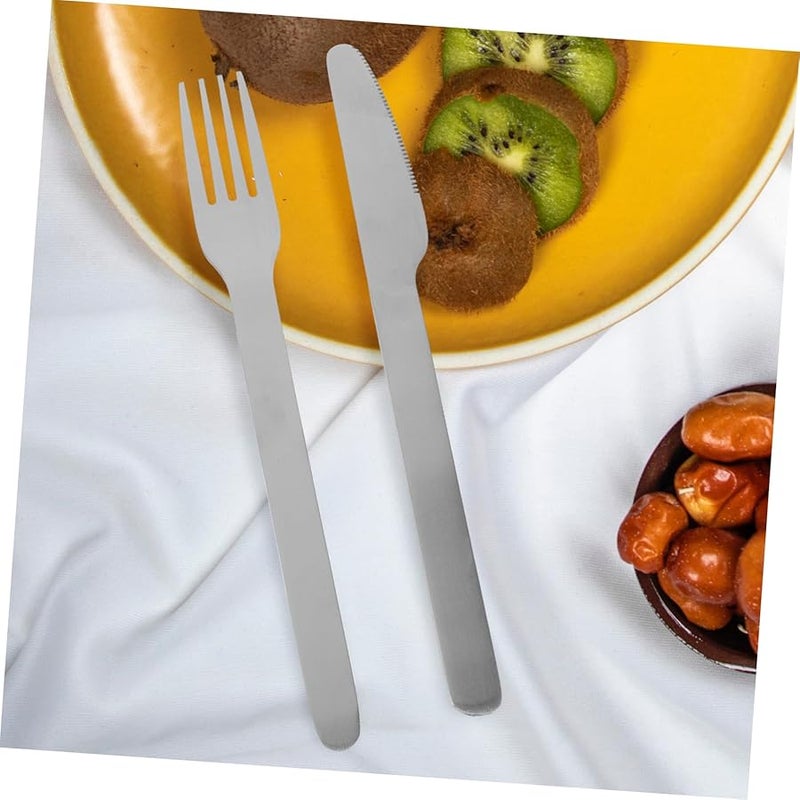 GARVALON Stainless Steel Cutlery Set Portable Dining Utensils For Outdoor Buffet Home Parties - Image 5
