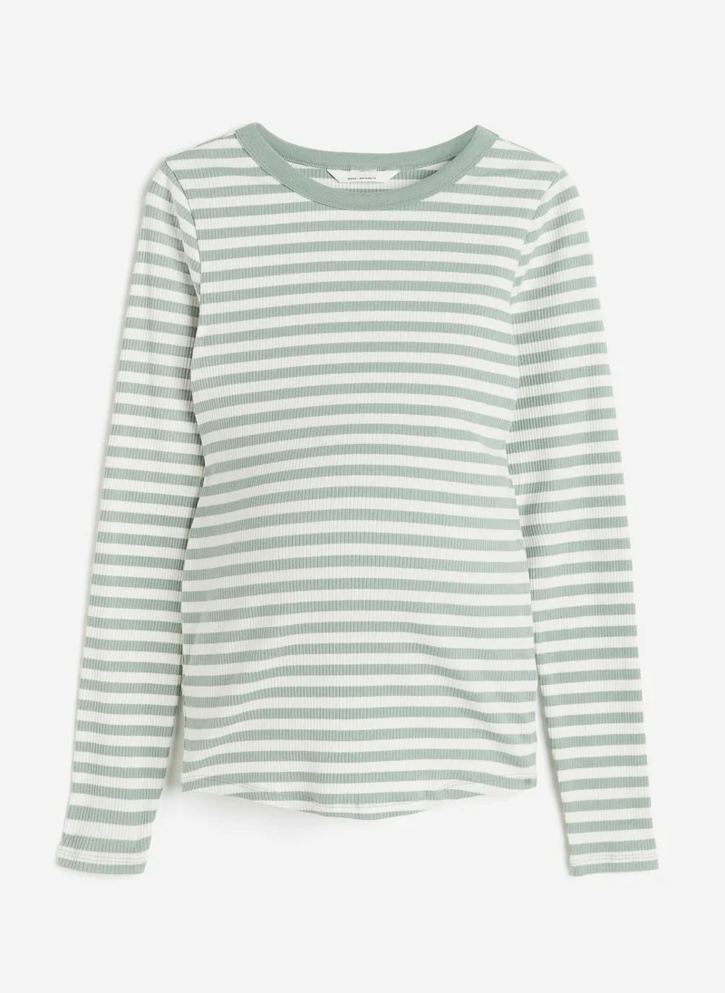 H&M Mama Ribbed Jersey Top