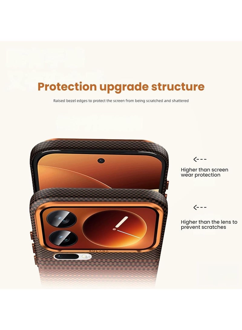 general Magnetic Protective Case Compatible with Xiaomi 17 Pro Max 2025 【Supports Wireless Charging】Lightweight PC Drop Protection Case Carbon Fiber Texture - Image 2