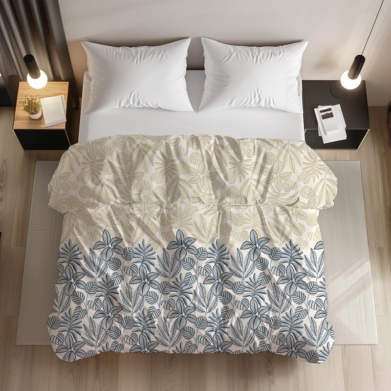 LOOMLYFE 200TC Premium Glace Cotton Duvet Cover/Comforter Cover/Rajai Cover/Blanket Cover/Quilt Cover for Double Bed with Zipper 90"x100" inches - BlueCoconut - Image 4