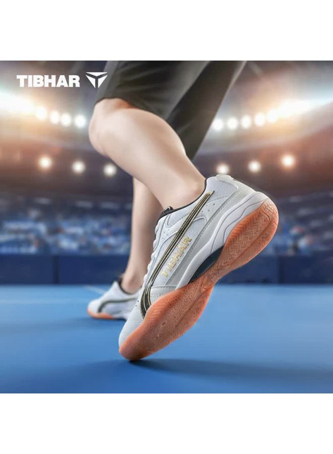 Tibhar Professional Breathable Durable Table Tennis Shoes For Men And Women 01918 White Black Size 40