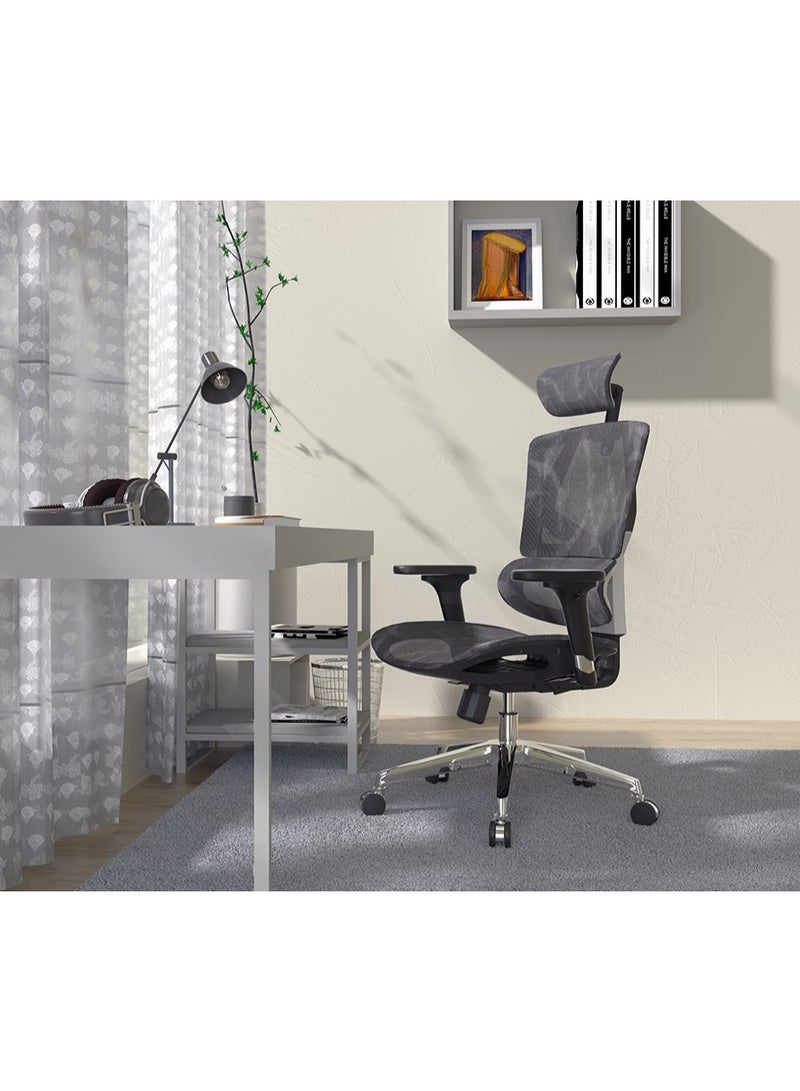 التيس كرسي مكتب شبكي ارجونوميك عالي الظهر بدعم قطني متكيف | Office Chair M90C - Image 4