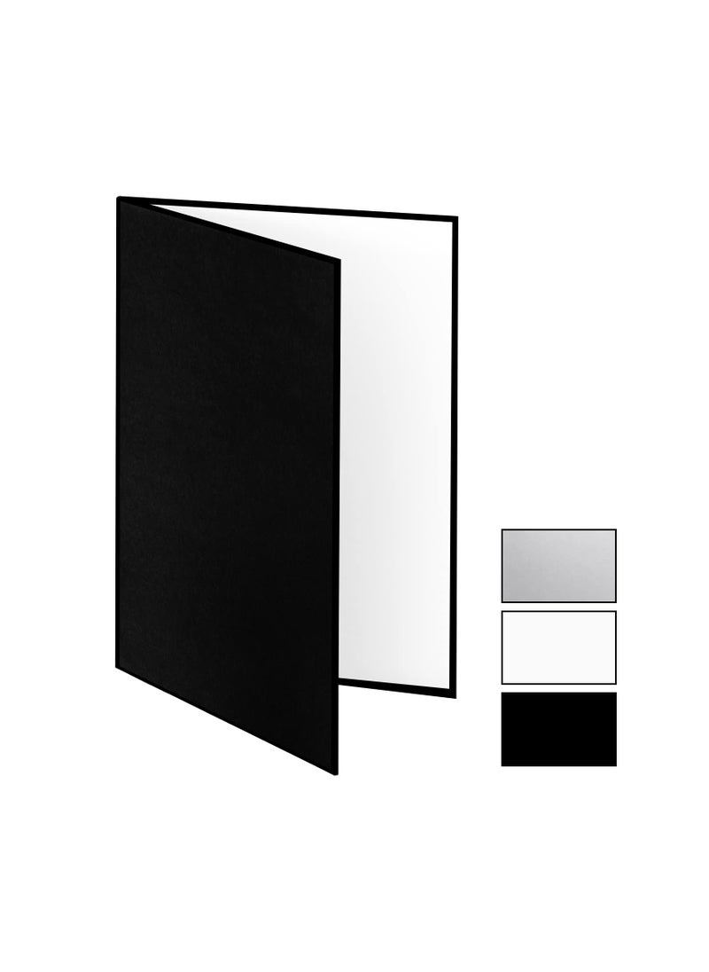 Meking Meking 12" x 8" Light Reflector, 3 in 1 Photography Reflector Cardboard, Folding Light Diffuser Board for Food and Product Photography Lighting- Black, Silver and White  - Image 1