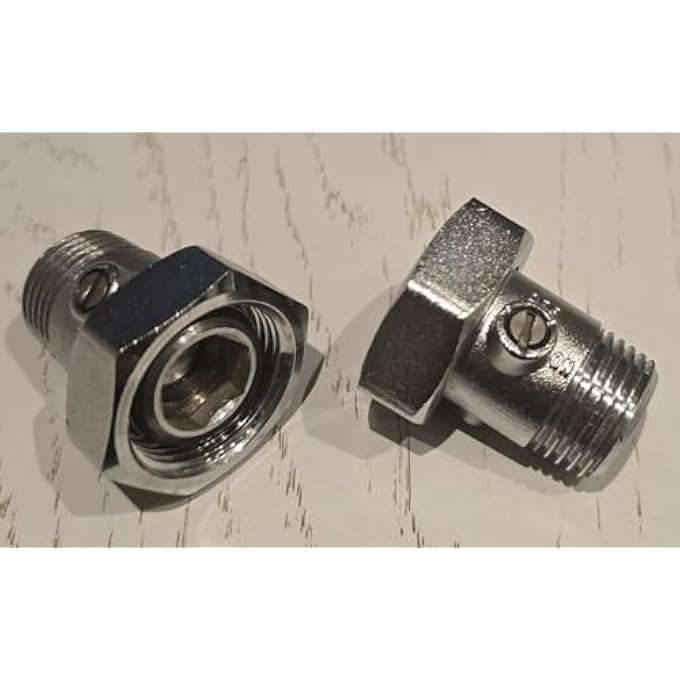 TC RADIATOR LOCKSHIELD VALVE TAIL UNION 1/2" X 3/4" WITH ISOLATING VALVE PAIR - Image 1