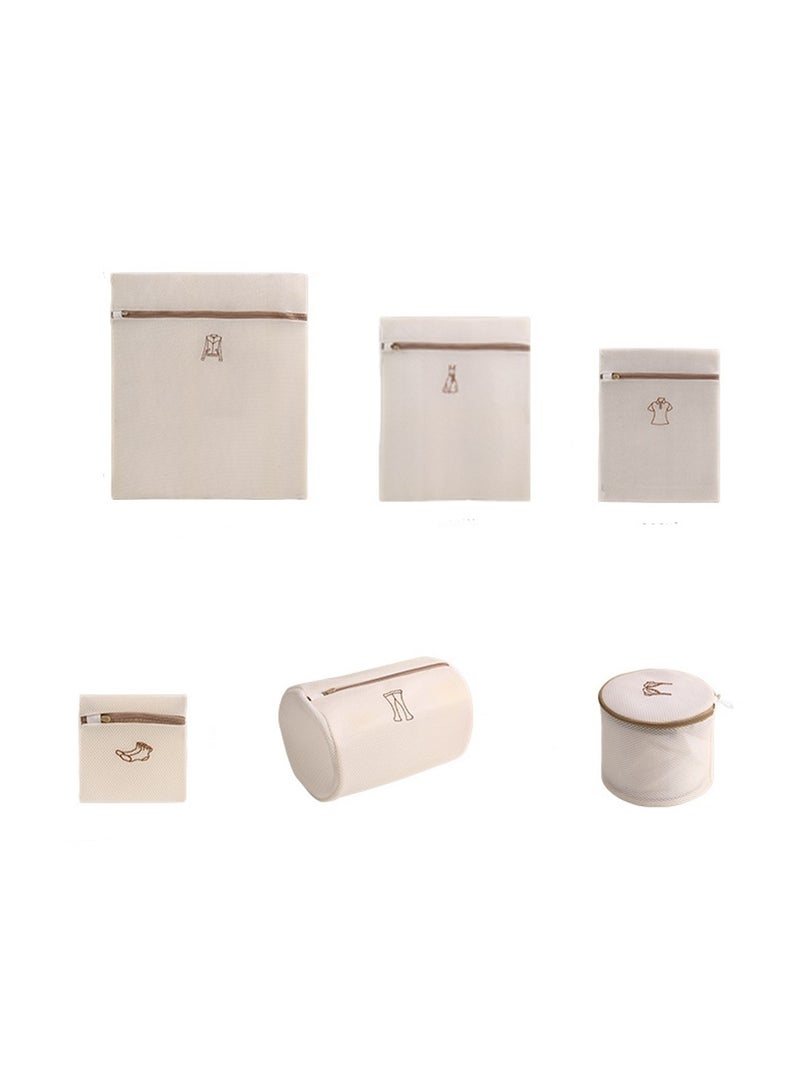 6pcs embroidered wash bag mesh bag thickened double layer bra underwear machine washable clothes laundry bag - Image 1