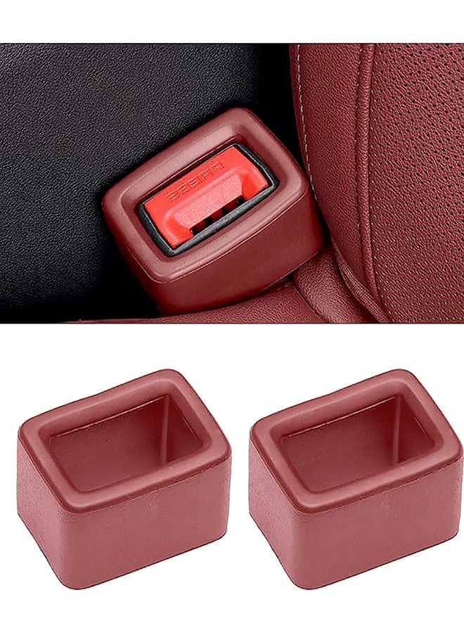 2PCS Car Seat Belt Buckle Holder,  Vehicle Seatbelt Buckle Booster for Easy Access, Seatbelt Buckling Cover to Make Receptacle Stand Upright for Kids, Universal Automotive Accessories (Red) - Image 1