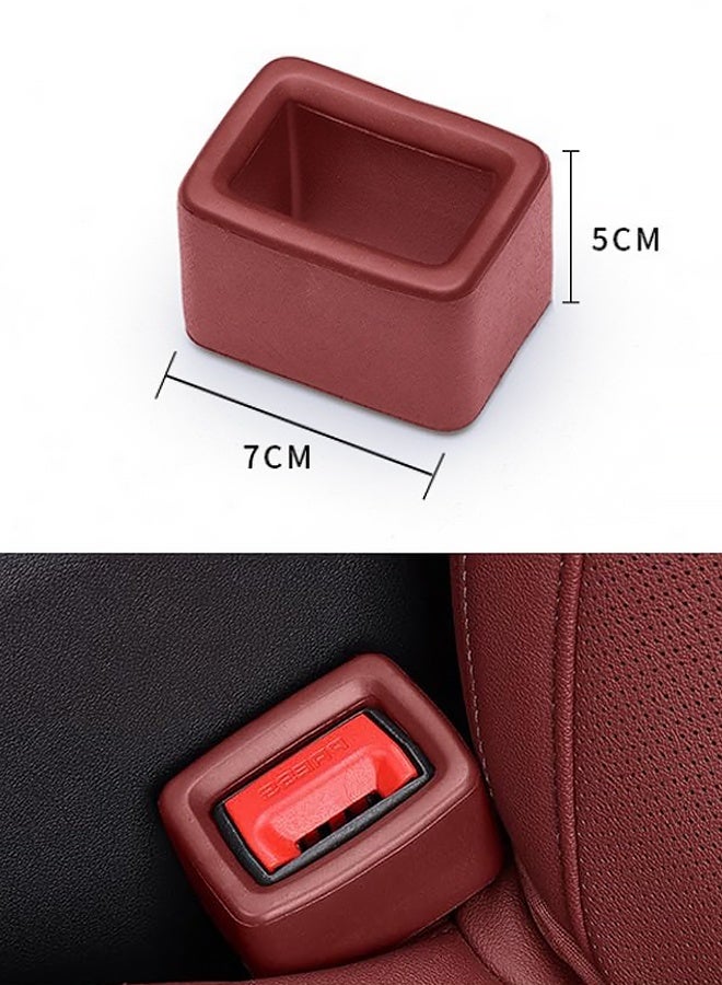 2PCS Car Seat Belt Buckle Holder,  Vehicle Seatbelt Buckle Booster for Easy Access, Seatbelt Buckling Cover to Make Receptacle Stand Upright for Kids, Universal Automotive Accessories (Red) - Image 2