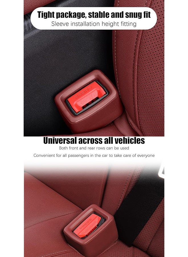 2PCS Car Seat Belt Buckle Holder,  Vehicle Seatbelt Buckle Booster for Easy Access, Seatbelt Buckling Cover to Make Receptacle Stand Upright for Kids, Universal Automotive Accessories (Red) - Image 4