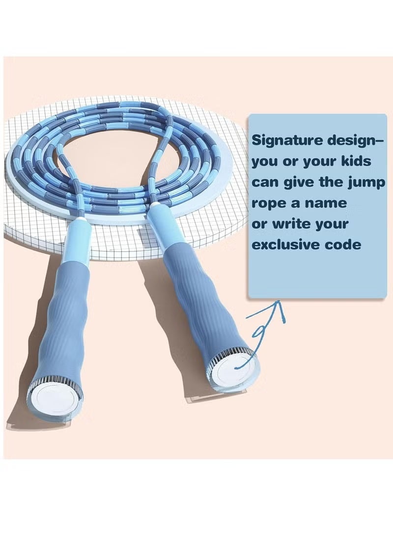 ساكن طقم من حبلي قفز مسبحة ناعمة، أحبال نط قابلة للتعديل لا تتشابك مع مقابض مانعة للانزلاق، تصميم مجزأ لللياقة البدنية والتمرين والأطفال والرجال والنساء، طول ٢٫٨ متر - Image 2