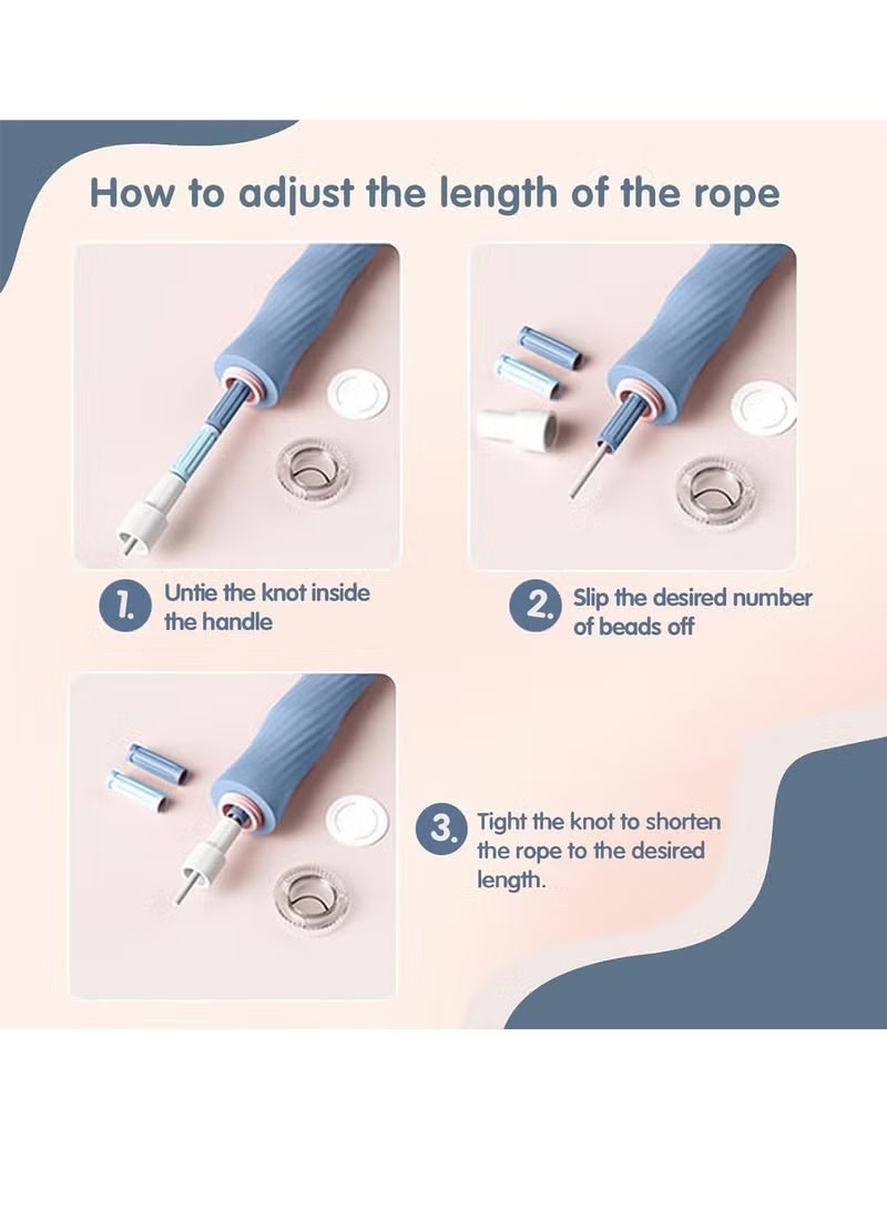 ساكن طقم من حبلي قفز مسبحة ناعمة، أحبال نط قابلة للتعديل لا تتشابك مع مقابض مانعة للانزلاق، تصميم مجزأ لللياقة البدنية والتمرين والأطفال والرجال والنساء، طول ٢٫٨ متر - Image 5