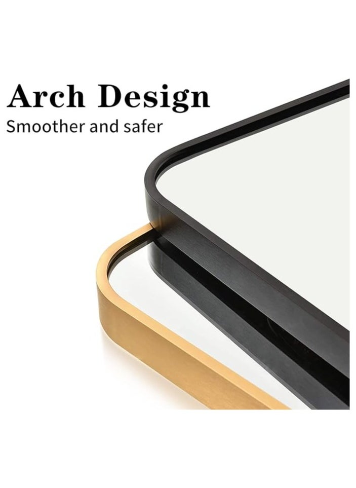Decorhills Full-Length Mirror Round Corner Aluminum Alloy Frame Floor Full Body Large Mirror, Leaning Against Wall or Stand Up for Living Room or Bedroom, Gold 65 x 180cm  - Image 4