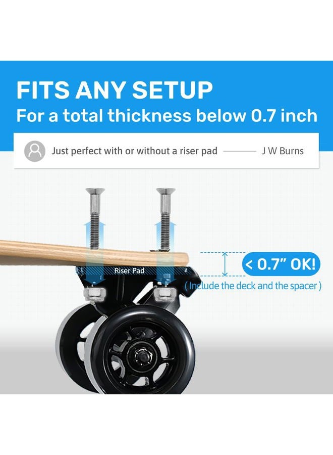 ELOS Skateboards Mounting Hardware Set High Strength Hardened Steel. 1.1 inch Countersunk Allen Bolts with Nylock Nuts. Strong and Rust-Free. (9 Screws and 9 Nuts) - Image 3