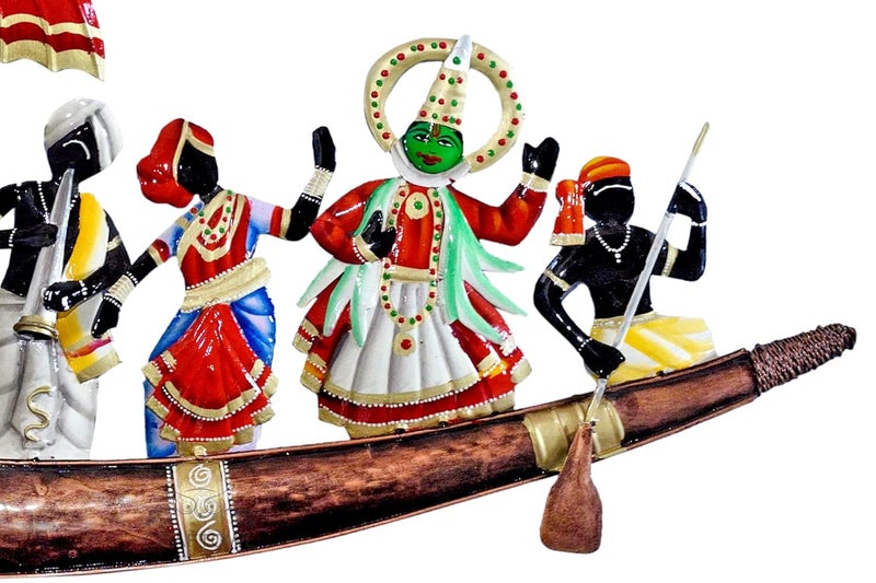 CraftOwl Metal Emboss Painting Designer Multicolor Musician On Ship Large Wall Hanging Showpiece Figurine Traditional Rajasthani Gift Home Decor 36 x 14 x 15 Inch - Image 5