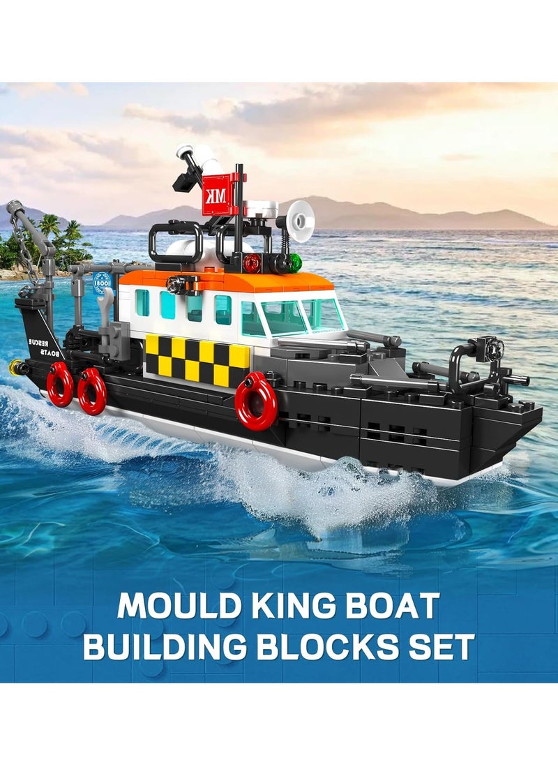 mould king - Ocean Explorer Ship Building Kits, City Boat Model,Multi-purpose lifeboat building set， House Decor for Boys and girls to Play, Block Set Compatible with Most Brands, Gift for 8+ Years Old Kids and Adult 10081 （364 Pcs） - Image 1