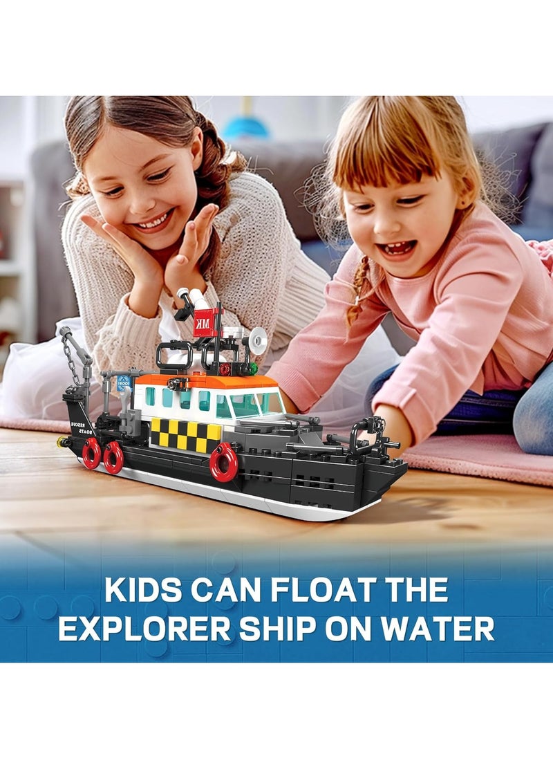 mould king - Ocean Explorer Ship Building Kits, City Boat Model,Multi-purpose lifeboat building set， House Decor for Boys and girls to Play, Block Set Compatible with Most Brands, Gift for 8+ Years Old Kids and Adult 10081 （364 Pcs） - Image 1