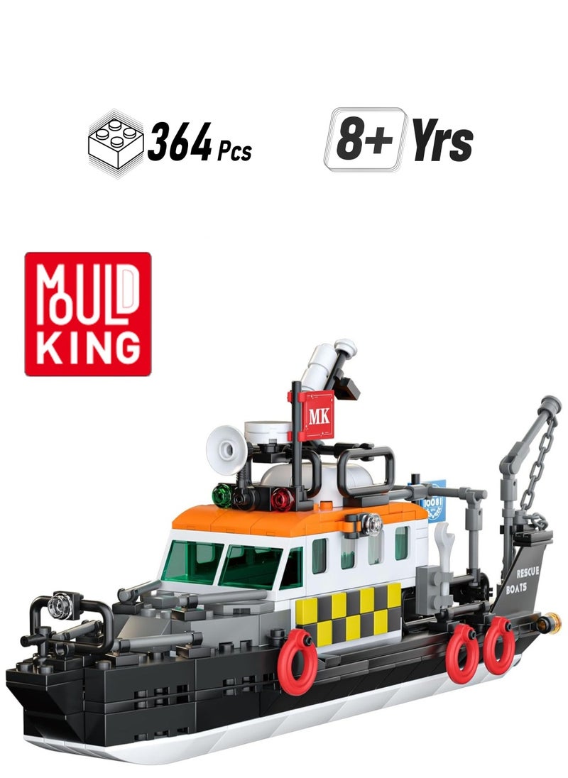 mould king Ocean Explorer Ship Building Kits, City Boat Model,Multi-purpose lifeboat building set， House Decor for Boys and girls to Play, Block Set Compatible with Most Brands, Gift for 8+ Years Old Kids and Adult 10081 （364 Pcs）  - Image 1