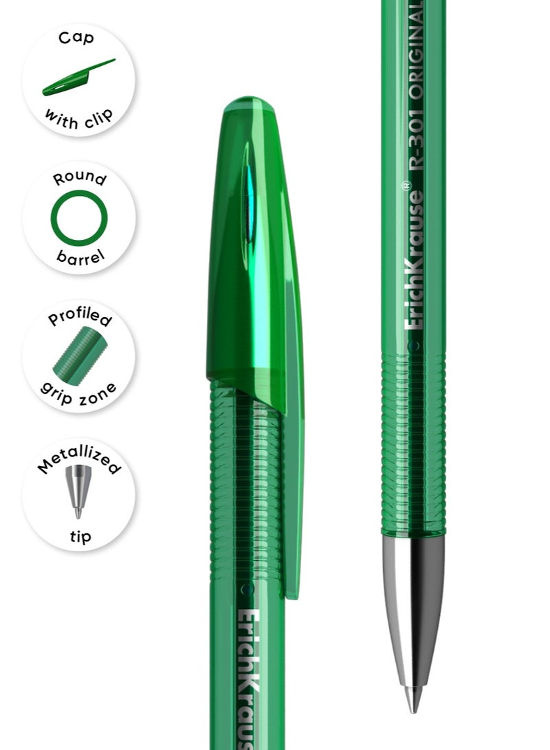 ErichKrause Set of 4 gel ink pens R-301 Gel Stick Original 0.5, ink color: blue, black, red, green (in polybag) - Image 3