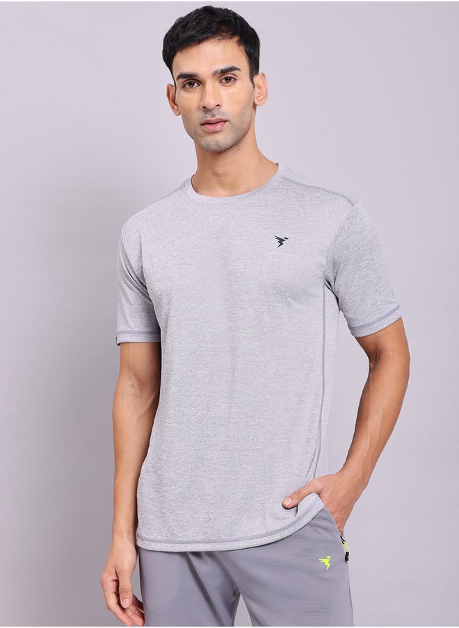 Technosport Melange Short Sleeve Slim Fit T-Shirt  - Image 3