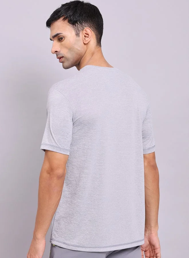 Technosport  Melange Short Sleeve Slim Fit T-Shirt for Men | Best Price UAE