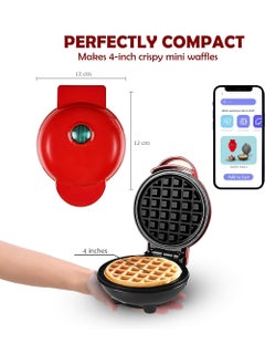 Rock Pow 4" Mini Waffle Maker - Made With Premium Quality Plastic & Non-Stick Coating - Small Pancake Maker For Brownies, Cookies, Quesadillas, Calzones, Hash Browns and Other Foods  - Image 2
