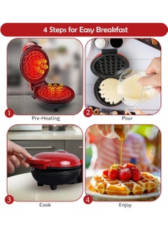 Rock Pow 4" Mini Waffle Maker - Made With Premium Quality Plastic & Non-Stick Coating - Small Pancake Maker For Brownies, Cookies, Quesadillas, Calzones, Hash Browns and Other Foods  - Image 5