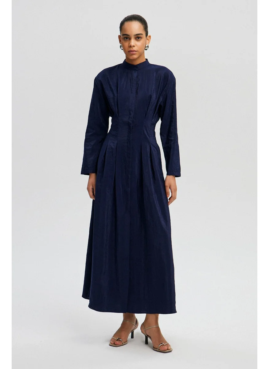 Touche Pleated Cupra Dress