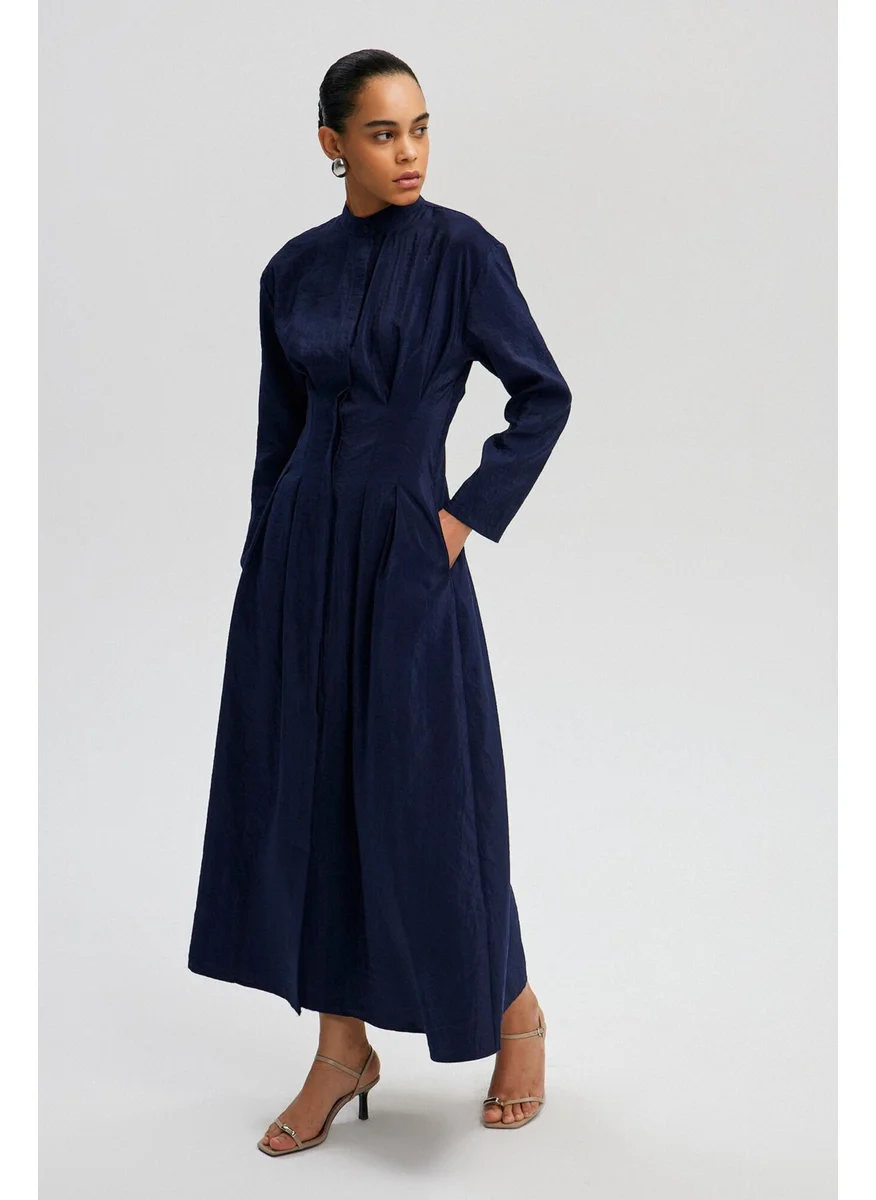 Touche Pleated Cupra Dress