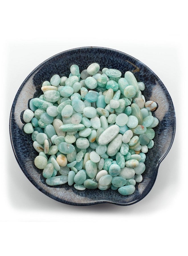 Cherry Tree Collection 1/2 Pound Polished Tumbled Gemstone Chips, Pebbles, Crystal Chips Bulk for Jewelry Making, Healing, Plants, Succulents, Aquariums, Decoration, Chakra (Amazonite-L) - Image 2