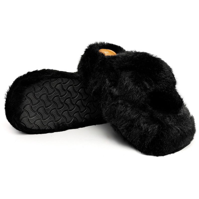 Lucky Kids Women's Slippers Cozy Memory Foam House Bedroom Slippers for Women Fuzzy Plush Comfy Faux Fur Lined Slide Shoes Anti-Skid Sole Trendy Gift Slippers - Image 1