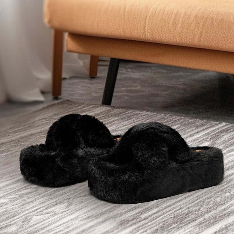 Lucky Kids Women's Slippers Cozy Memory Foam House Bedroom Slippers for Women Fuzzy Plush Comfy Faux Fur Lined Slide Shoes Anti-Skid Sole Trendy Gift Slippers - Image 5
