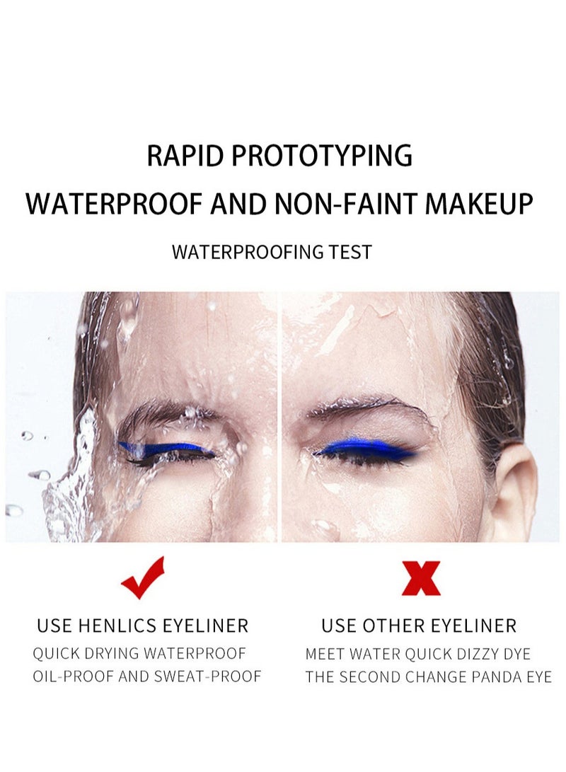 هاندايان محدد عيون مقاوم للماء، محدد عيون سائل، لمسة نهائية غير لامعة، مكياج احترافي، يدوم طويلاً، سريع التلطخ، مقاوم للجفاف الشديد، يبقى طوال اليوم، خط مائي مجنح، نتيجة فورية - Image 3